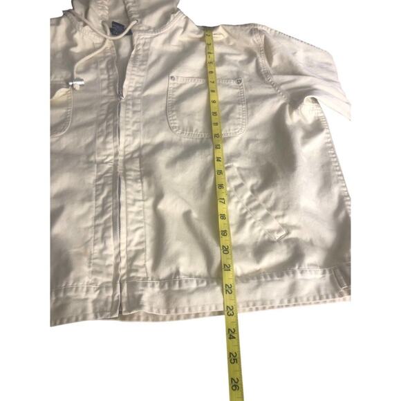 DENIM & Co Jacket Womens Size 2XL Hood Utility Windbreaker Soft Yellow - Picture 7 of 10